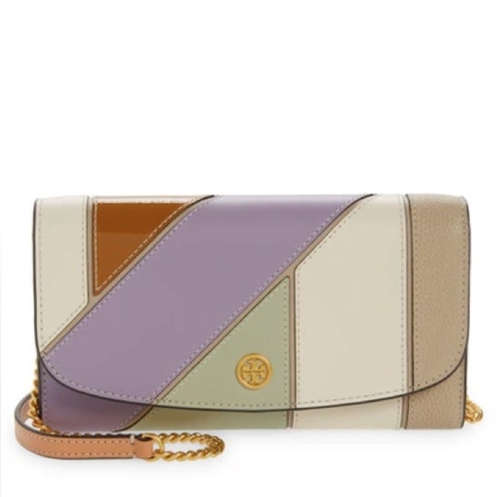 TORY BURCH ROBINSON PATCHWORK CHAIN WALLET